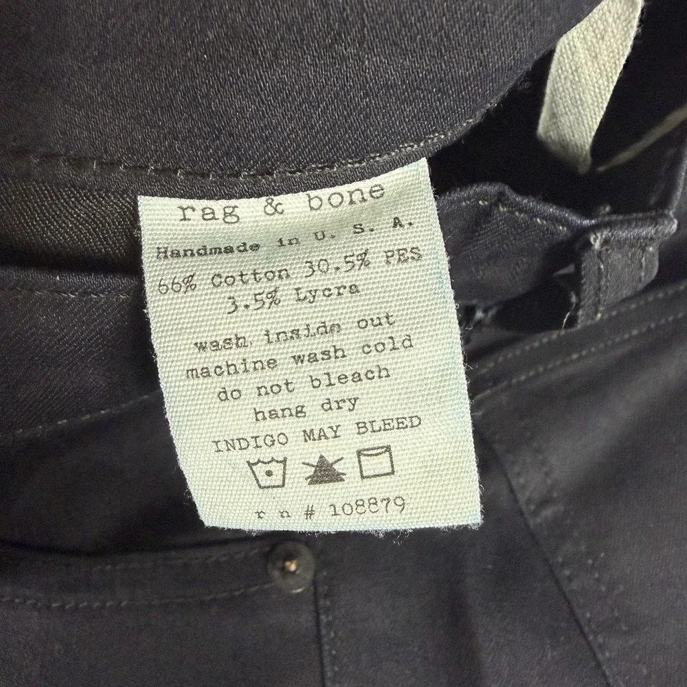Rag Bone Jeans Womens 25 Black Coated Flare Elephant Bell Mid Rise Stretch 25x30 - Picture 5 of 9